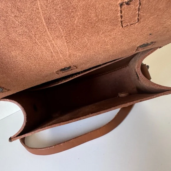 Love 41 Leather Brown Satchel Crossbody Bag Handmade Rustic Purse Rustic - Picture 15 of 15